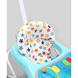 Babyhug Baby Walker with Parental Handle and Musical Toy Tray - Blue