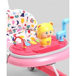 Babyhug Baby Walker with Parental Handle and Musical Toy Tray - Blue