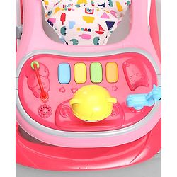Babyhug Baby Walker with Parental Handle and Musical Toy Tray - Blue