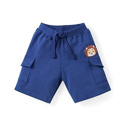 Babyhug Cotton Knit Half Sleeves Striped T-Shirt & Shorts Set With Text Print & Lion Patch - Multicolor