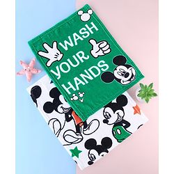Babyhug Disney Terry Cotton Face Towel Mickey Mouse Print Pack of 2 - Multicolor