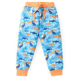 Babyhug Cotton Knit Full Length Lounge Pants with Camouflage & Text Print Pack of 2 - Multicolour