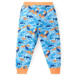 Babyhug Cotton Knit Full Length Lounge Pants with Camouflage & Text Print Pack of 2 - Multicolour