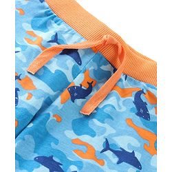 Babyhug Cotton Knit Full Length Lounge Pants with Camouflage & Text Print Pack of 2 - Multicolour