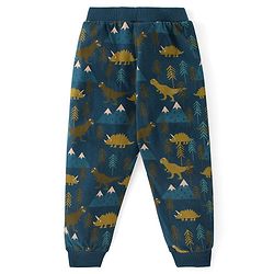 Babyhug Cotton Knit Full Length Lounge Pant Dino Print Pack of 2 - Multicolour