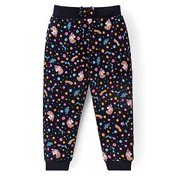 Babyhug Cotton Knit Lounge Pants Unicorn & Floral Print with Bow Applique  Pack of 2 - Multicolour