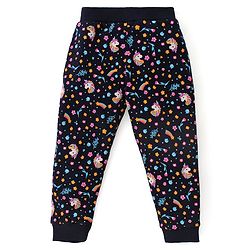 Babyhug Cotton Knit Lounge Pants Unicorn & Floral Print with Bow Applique  Pack of 2 - Multicolour