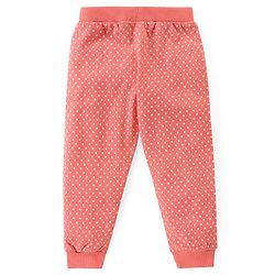 Babyhug Cotton Knit Full Length  Lounge Pants Polka Dots & Floral Printed with Bow Applique Pack of 2 - Multicolour