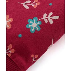 Babyhug Cotton Knit Full Length  Lounge Pants Polka Dots & Floral Printed with Bow Applique Pack of 2 - Multicolour
