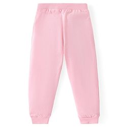 Babyhug Cotton Knit Full Length Lounge Pants Polka Dots & Floral Print with Bow Detailing Pack of 3 - Pink & Blue
