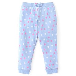 Babyhug Cotton Knit Full Length Lounge Pants Polka Dots & Hearts Printed with Bow Applique Pack of 3 - Multicolour