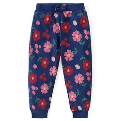 Babyhug Cotton Knit Full Length Lounge  Pants Hearts & Floral Print with Bow Applique Pack of 3 - Multicolour