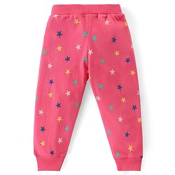 Babyhug Cotton Knit Full  Length Lounge Pants Star Print with Bow Applique Pack of 3 - Multicolour