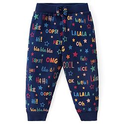 Babyhug Cotton Knit Full  Length Lounge Pants Star Print with Bow Applique Pack of 3 - Multicolour