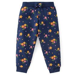 Babyhug Cotton Knit Full Length Lounge Pants Floral & Polka Dots Print with Bow Applique Pack of 3 - Multicolour