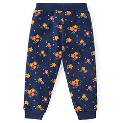 Babyhug Cotton Knit Full Length Lounge Pants Floral & Polka Dots Print with Bow Applique Pack of 3 - Multicolour