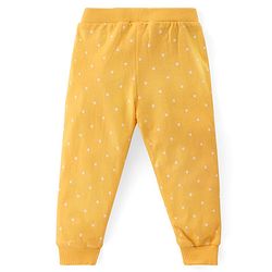 Babyhug Cotton Knit Full Length Lounge Pants Floral & Polka Dots Print with Bow Applique Pack of 3 - Multicolour