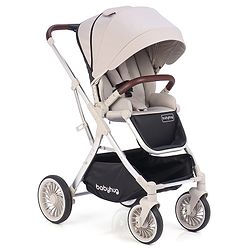 Babyhug Premium Stroller with Reversible Seat and Aluminium Frame - Grey