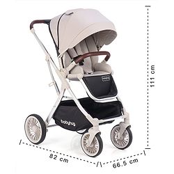 Babyhug Premium Stroller with Reversible Seat and Aluminium Frame - Grey