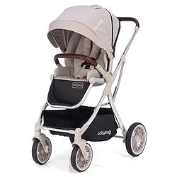 Babyhug Premium Stroller with Reversible Seat and Aluminium Frame - Grey