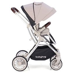 Babyhug Premium Stroller with Reversible Seat and Aluminium Frame - Grey