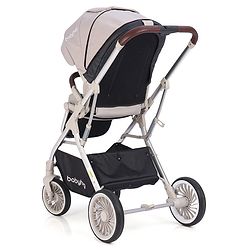 Babyhug Premium Stroller with Reversible Seat and Aluminium Frame - Grey