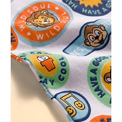 Babyhug Cotton Knit Full Sleeves Striped Sleepsuit With Animal Print Pack Of 2 - Multicolor