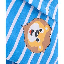 Babyhug Cotton Knit Full Sleeves Striped Sleepsuit With Animal Print Pack Of 2 - Multicolor
