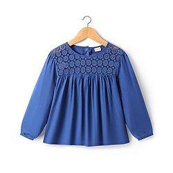 Babyhug Knit Full Sleeves Top with Schiffli - Navy Blue
