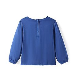 Babyhug Knit Full Sleeves Top with Schiffli - Navy Blue