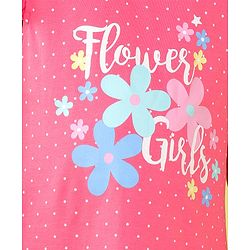 Babyhug Cotton Flutter Sleeves Nighty With Floral Print - Pink