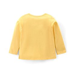 Babyhug Cotton Knit Full Sleeves Night Suit with Text & Hearts Print - Yellow & Pink