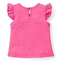 Babyhug Cotton Flutter Sleeves Night Suit With Unicorn And Floral  Print - Pink