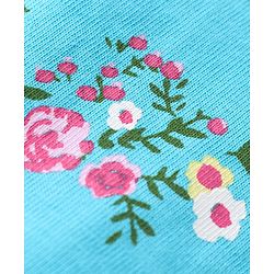 Babyhug Cotton Knit  Full Sleeves Top With Floral Print - Blue