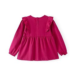 Babyhug Cotton Knit Full Sleeves Top with Floral Graphics &  Embroidery Detailing - Maroon