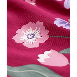 Babyhug Cotton Knit Full Sleeves Top with Floral Graphics &  Embroidery Detailing - Maroon