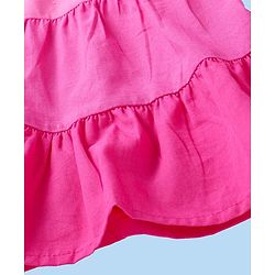 Babyhug Poplin Woven Half Volume Sleeves Frock With Sling & Legging - Pink
