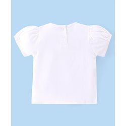 Babyhug Cotton Knit Half Sleeves T-Shirt & Dungaree Set with Tropical Theme- Multicolor