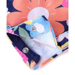 Babyhug Cotton Knit Dungaree and Half Sleeves Top Set Floral Print - Multicolor