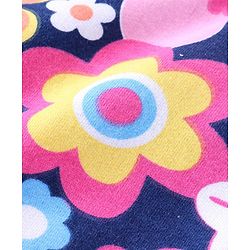 Babyhug Cotton Knit Dungaree and Half Sleeves Top Set Floral Print - Multicolor