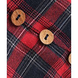 Babyhug Cotton Woven Full Sleeves Checked Frock with Leggings - Red