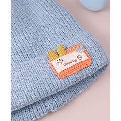 Babyhug  Woollen Cap with Heart Applique - Blue