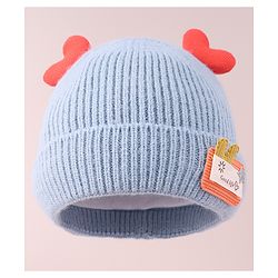 Babyhug  Woollen Cap with Heart Applique - Blue