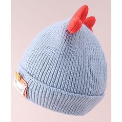 Babyhug  Woollen Cap with Heart Applique - Blue