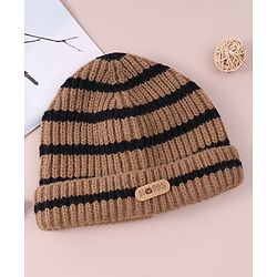 Babyhug Cable Knitted Woollen Cap Brown