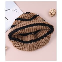 Babyhug Cable Knitted Woollen Cap Brown