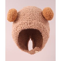 Babyhug Woollen Cap with Pom Pom - Brown
