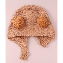 Babyhug Woollen Cap with Pom Pom - Brown