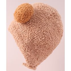 Babyhug Woollen Cap with Pom Pom - Brown