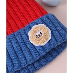 Babyhug Cable Knitted Woollen Cap with Pom Pom - Red